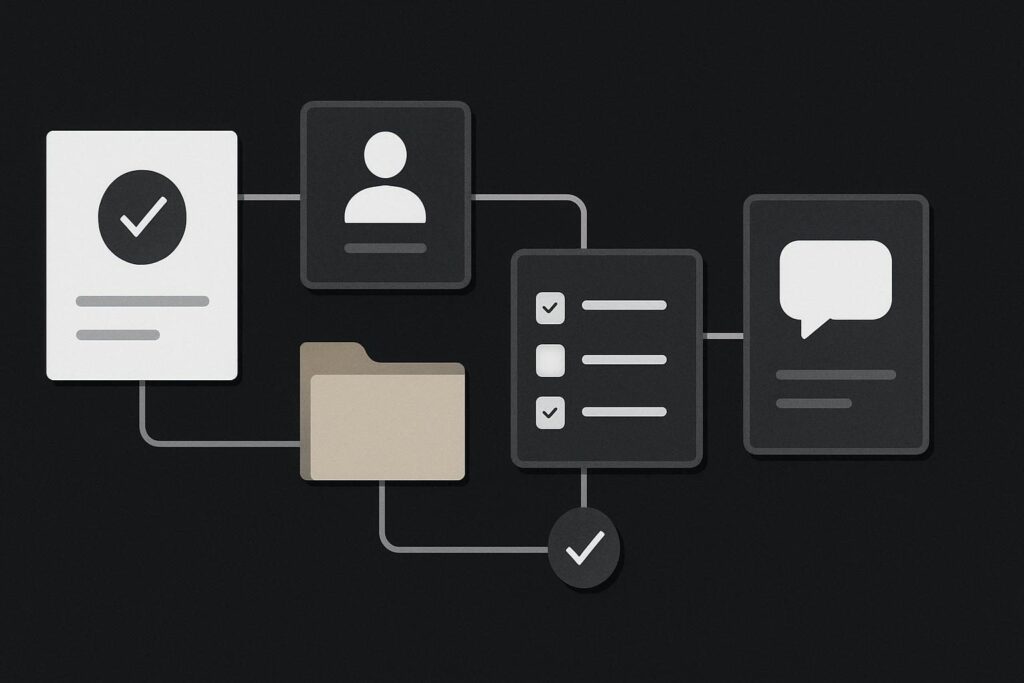 Abstract client onboarding workflow with human approval point