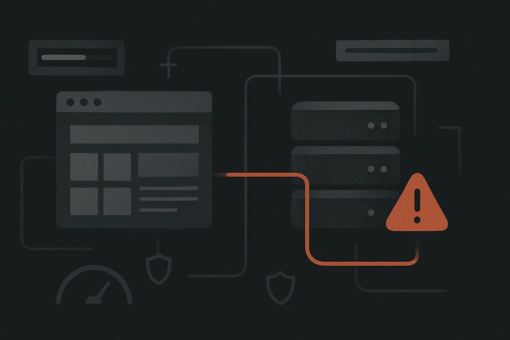 Abstract failed save request travelling from page builder to server