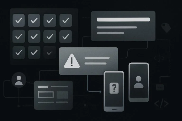 Abstract audit layers showing technical checks and enquiry journey gaps