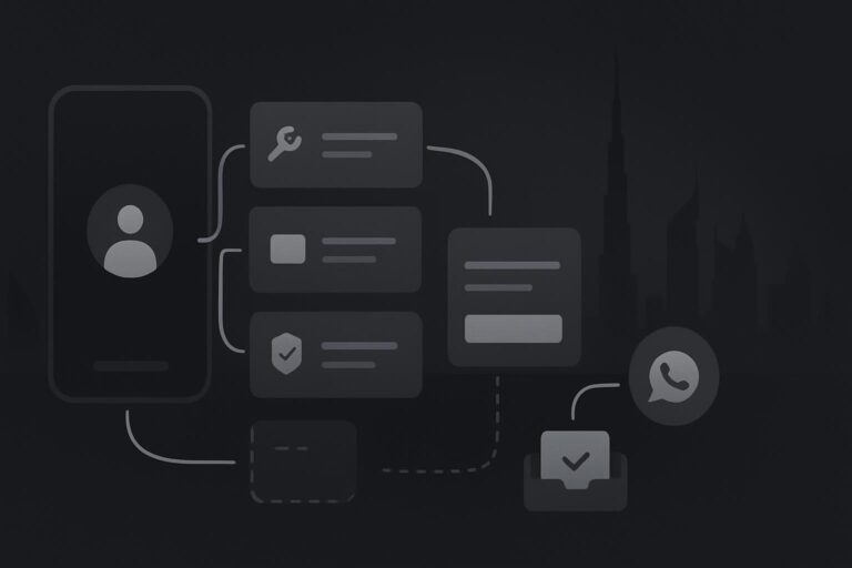 Abstract mobile enquiry pathway with disconnected form-to-inbox handoff