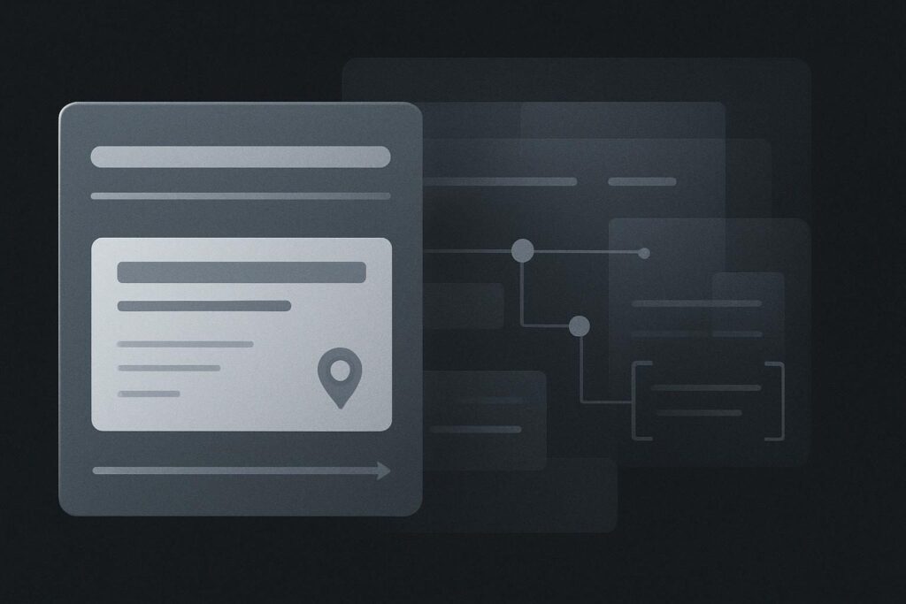 Abstract website layers showing facts lost during content extraction