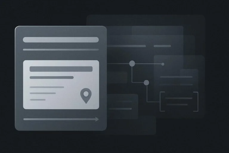 Abstract website layers showing facts lost during content extraction