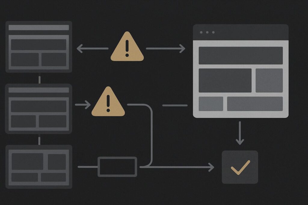 Abstract redirect routes between old and redesigned website structures