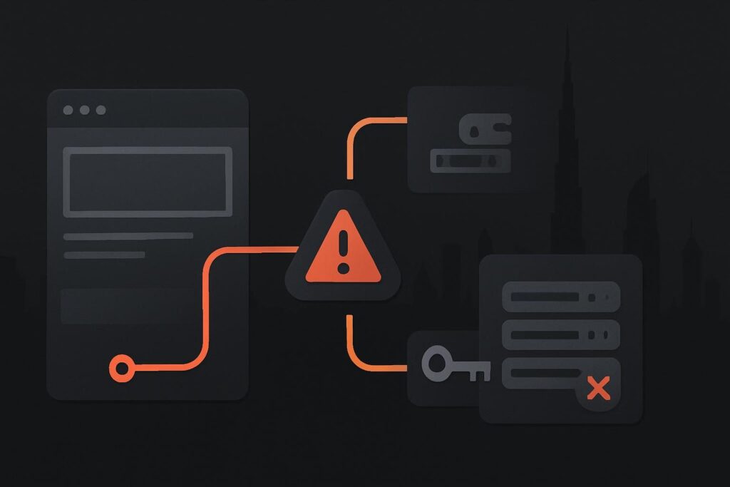 Abstract REST request route blocked between website and server panels