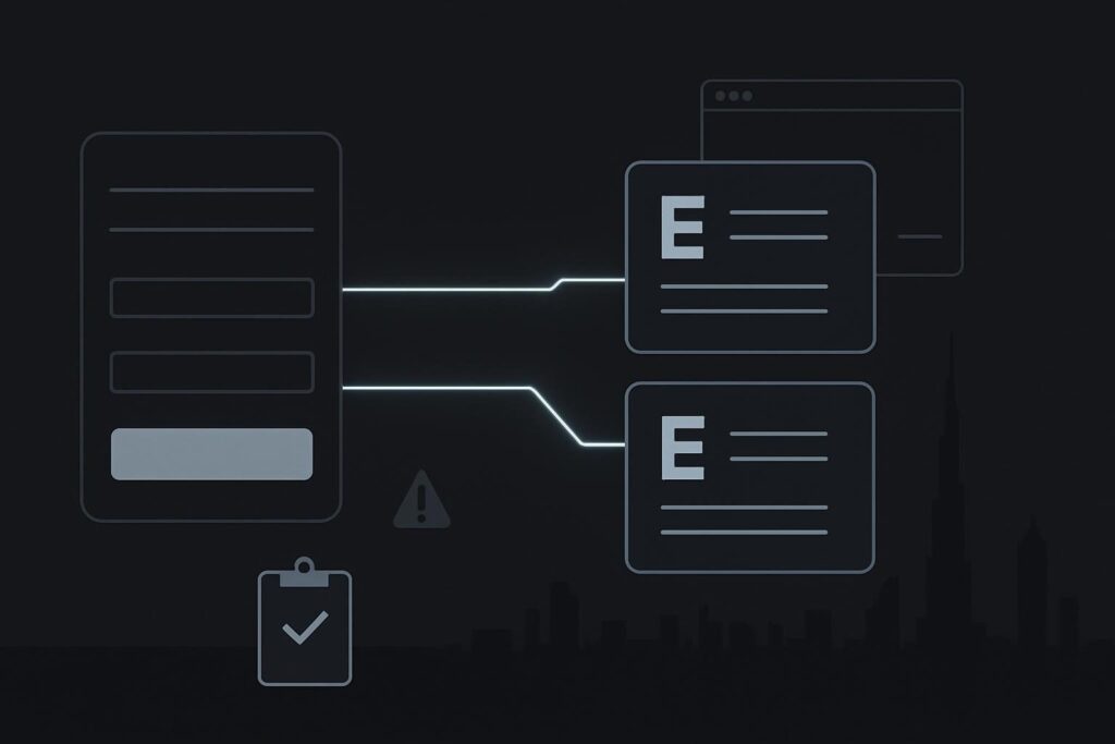 Abstract enquiry form feeding into two duplicate analytics event paths