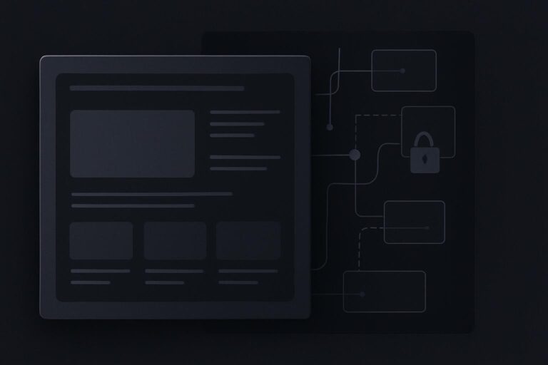 Abstract website rendering audit with blocked script dependency paths