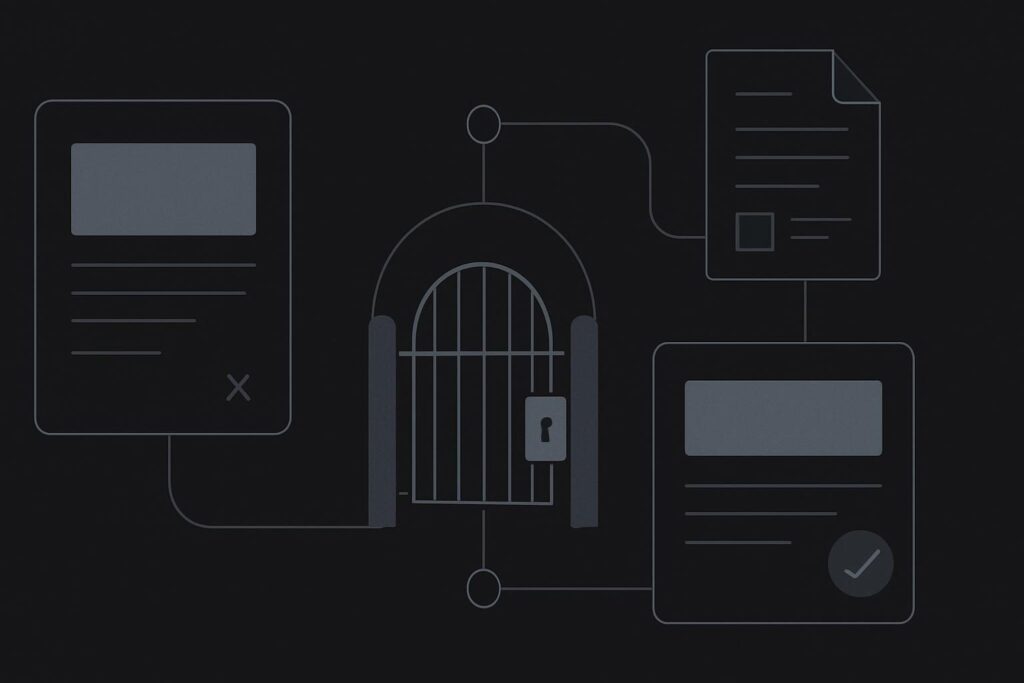 Abstract content access checks connected to AI search panels