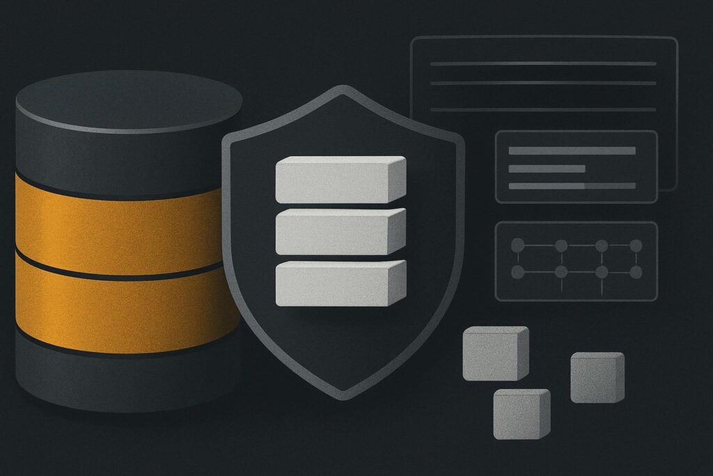 Abstract server storage capacity visual with protected backup archive blocks