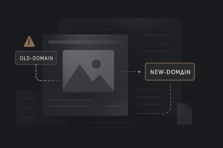 Abstract broken image route between old and new website domains