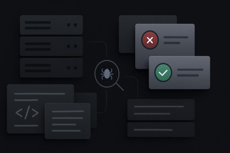 Abstract server response panels showing blocked and verified indexing signals