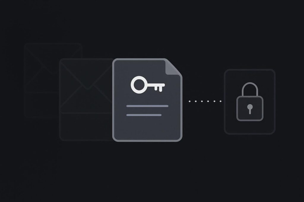 Abstract email sequence highlighting the newest password reset request
